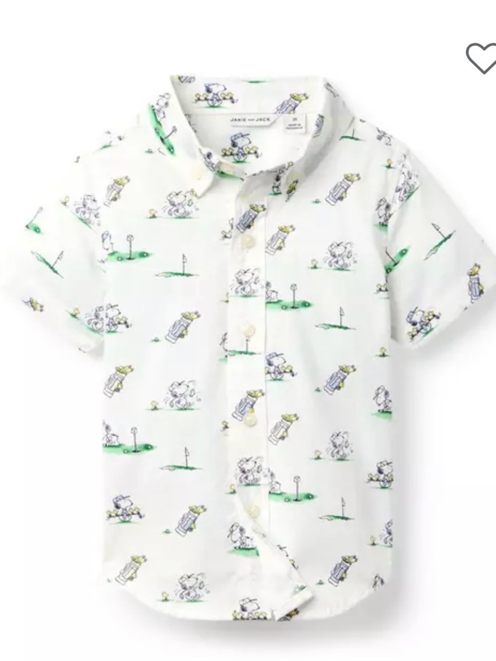 Janie and Jack White Short-Sleeve Golf Print Button-Down